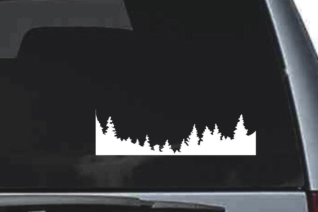 Picniva Trees Sty19 Vinyl Car Window Decal, Approx 5 in