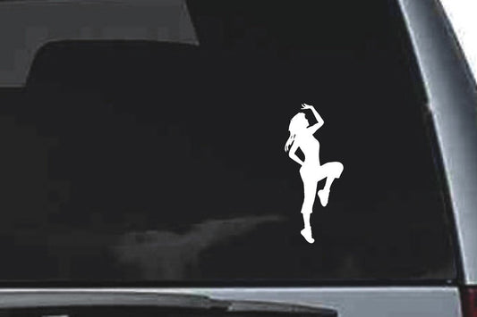 Picniva Jumping Sty1 Vinyl Car Window Decal, Approx 5 in