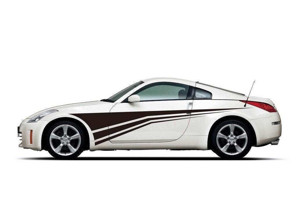 Picniva sty343 Racing Car Body Side Stripes Sticker Decal 2 Pcs