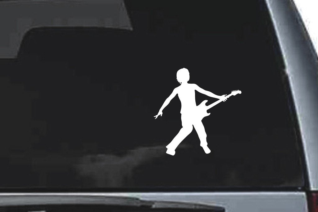 Picniva Guitar Sty15 Vinyl Car Window Decal, Approx 5 in