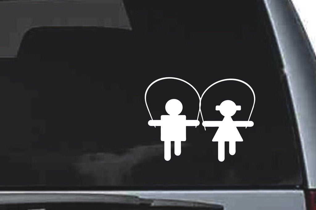 Picniva Jump Rope Vinyl Car Window Decal, Approx 5 in