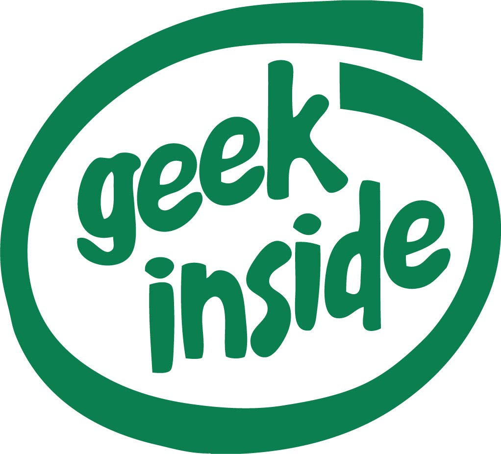 Decaltor Geek Inside Quote Vinyl Decal for Car Window Laptop, 5 in