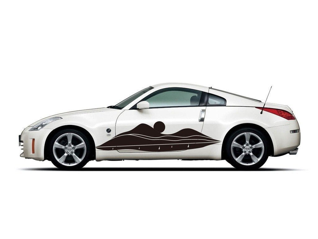 Picniva sty484 Car Body Side Stripes Vinyl Graphics Sticker Decals 2 Pcs
