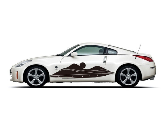 Picniva sty484 Car Body Side Stripes Vinyl Graphics Sticker Decals 2 Pcs