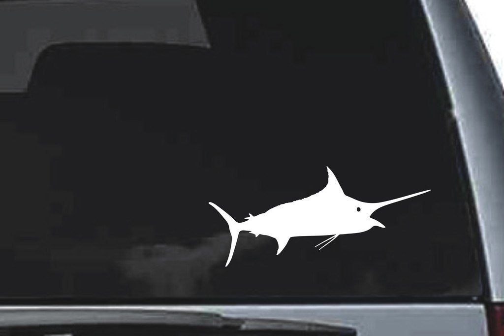 Picniva Marlin Sty14 Vinyl Car Window Decal, Approx 5 in