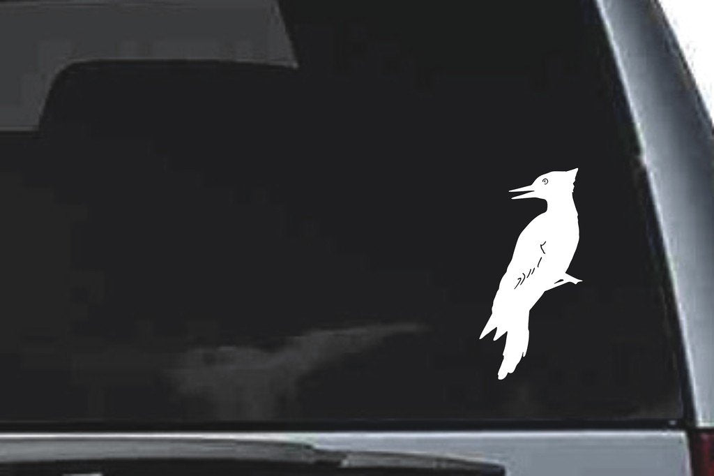 Picniva Woodpecker Sty1 Vinyl Car Window Decal, Approx 5 in