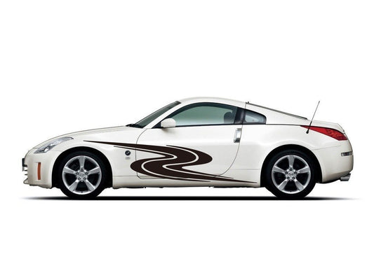 Picniva sty128 Racing Car Body Side Stripes Sticker Decal 2 Pcs