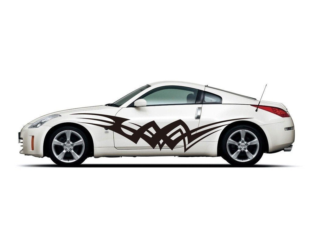 Picniva sty311 Racing Car Body Side Stripes Sticker Decal 2 Pcs