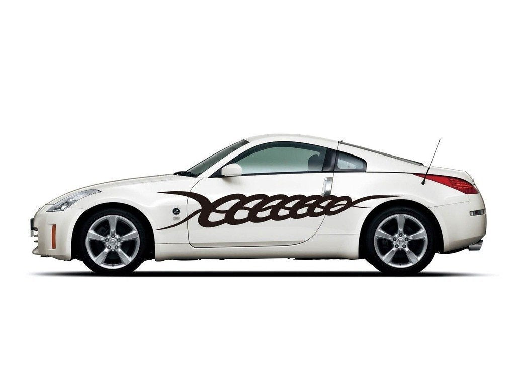 Picniva sty138 Racing Car Body Side Stripes Sticker Decal 2 Pcs