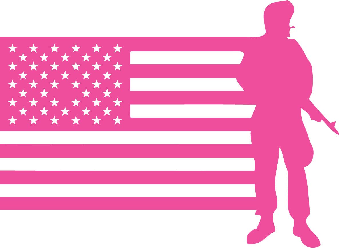 Decaltor Military Soldier Army Flag 5 in Vinyl Decal Laptop Bumper Wall