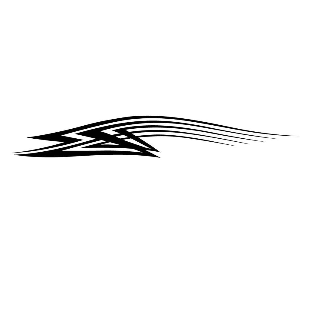 Picniva sty202 Racing Car Body Side Stripes Sticker Decal 2 Pcs