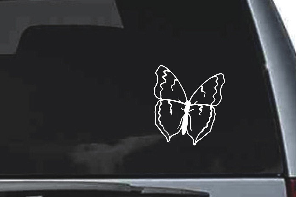 Picniva Butterfly Sty2 Vinyl Car Window Decal, Approx 5 in