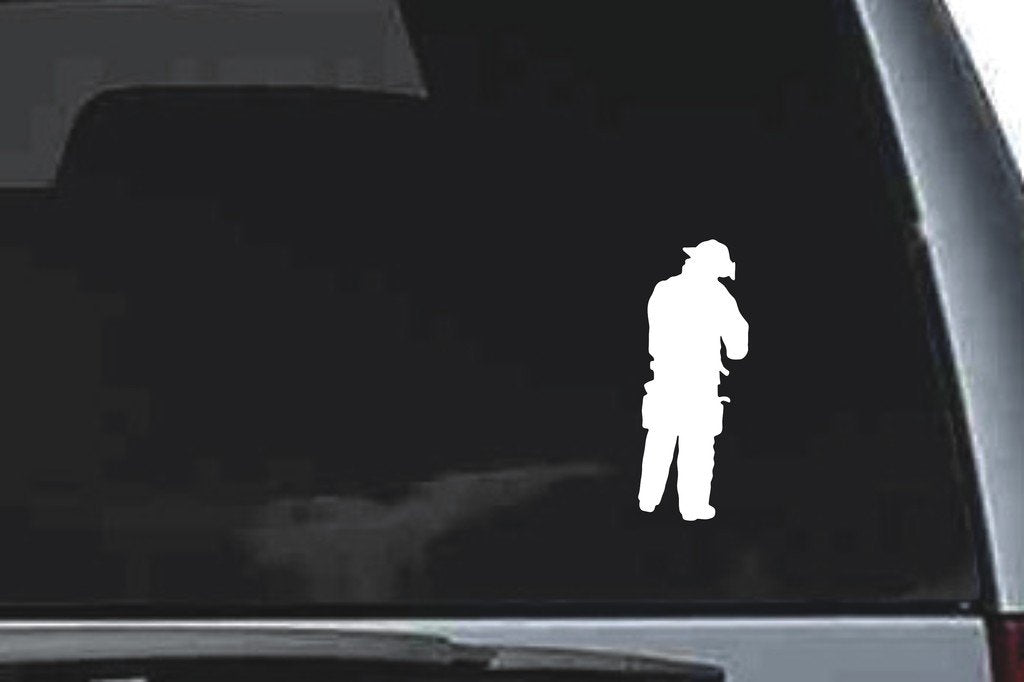 Picniva Fireman Sty18 Vinyl Car Window Decal, Approx 5 in