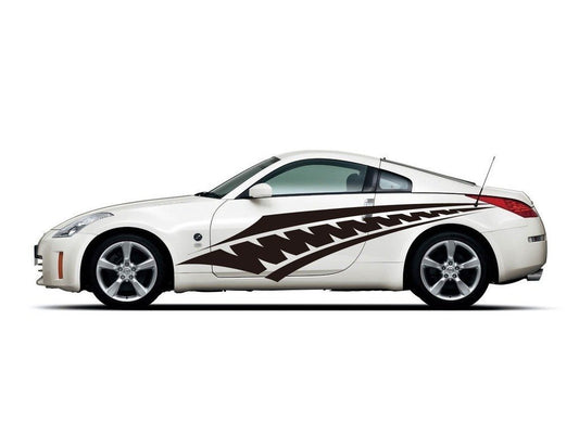 Picniva Jagged Spear Stripe Vinyl Car Body Side Decals, Two Pack