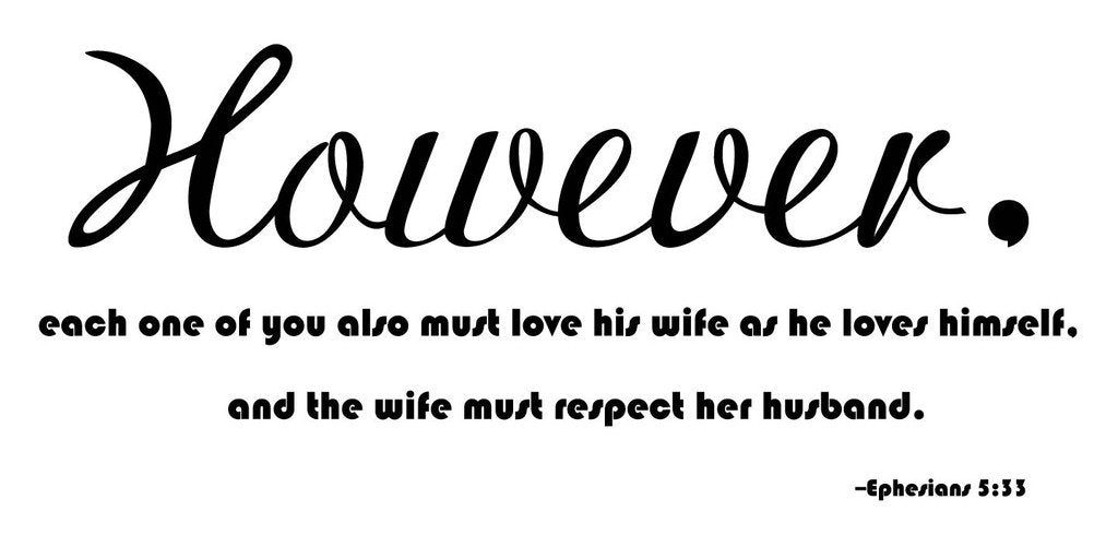 Picniva Matte Black Ephesians 5:33 Vinyl Wall Decal Scripture Faith Bible