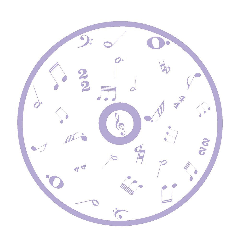 Picniva Outline CD Music Symbols Wall Decal for Musicians