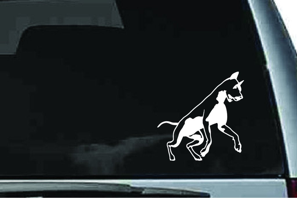 Picniva Doberman Dog Sty11 Vinyl Car Window Decal, Approx 5 in