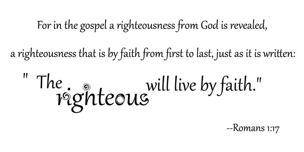 Picniva Romans 1:17 Vinyl Wall Decal, Matte Black, 20 x 10 in