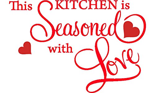 Picniva This Kitchen Is Seasoned With Love Decal, Red, 15 x 22 in