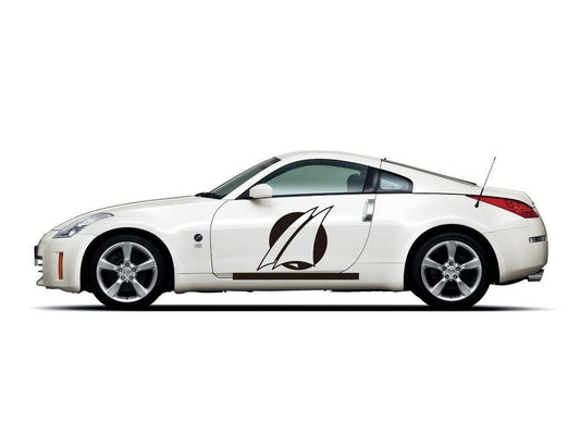 Picniva Sailboat Profile Vinyl Car Body Side Decals, Two Pack
