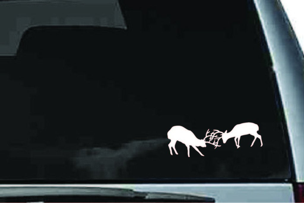 Picniva Deer Fight Sty6 Vinyl Car Window Decal, Approx 5 in