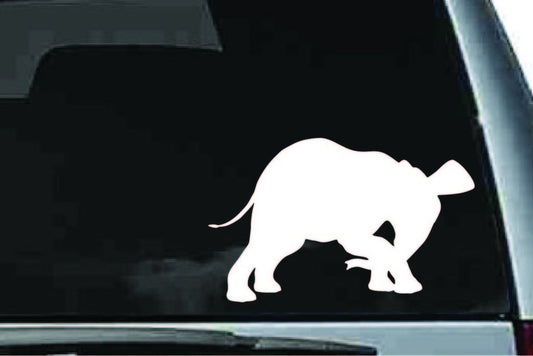 Picniva Elephant Baby Sty9 Vinyl Car Window Decal, Approx 5 in