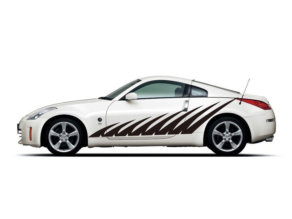 Picniva sty474 Vinyl Racing Stripes Car Body Side Decals, 2-Piece Set