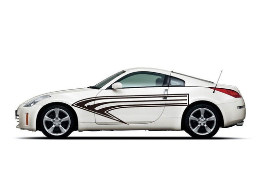 Picniva sty157 Racing Car Body Side Stripes Sticker Decal 2 Pcs