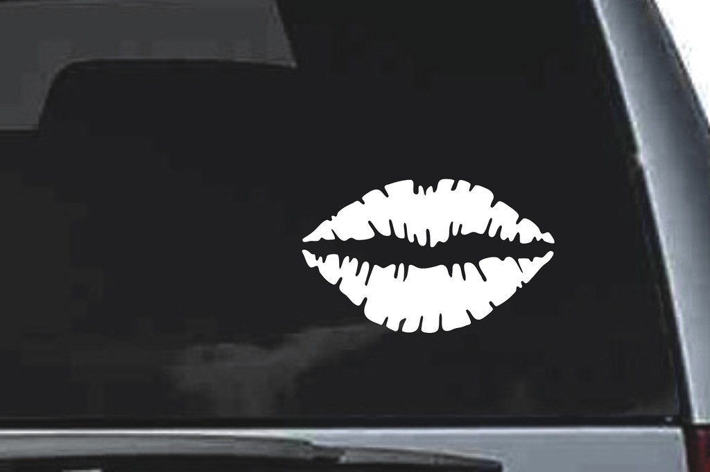 Picniva Kiss Lips Sty3 Vinyl Car Window Decal, Approx 5 in