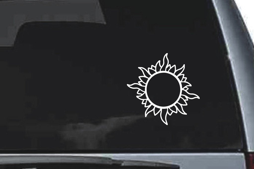Picniva Wavy Sun Ring Sty45 Vinyl Car Window Decal, Approx 5 in