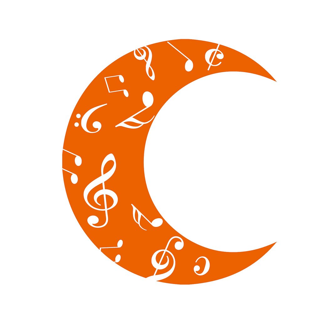 Picniva Crescent Moon Music Notes Wall Decal for Musicians