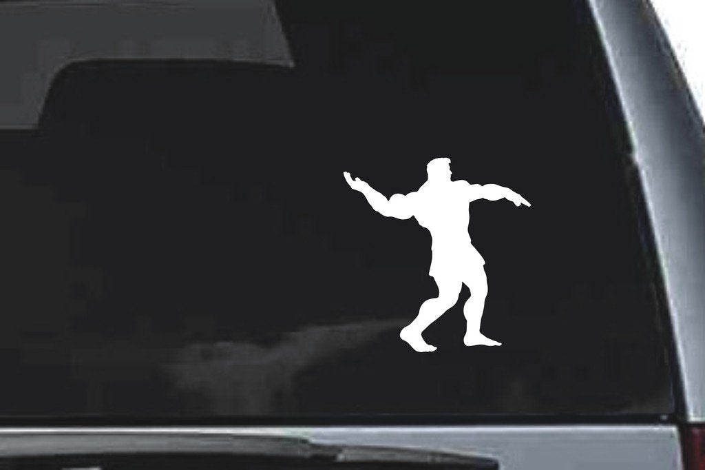 Picniva Muscle Man Sty31 Vinyl Car Window Decal, Approx 5 in