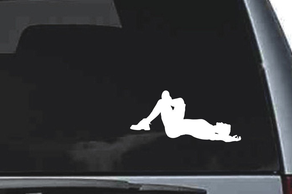Picniva Reclining Figure Sty1 Vinyl Car Window Decal, Approx 5 in