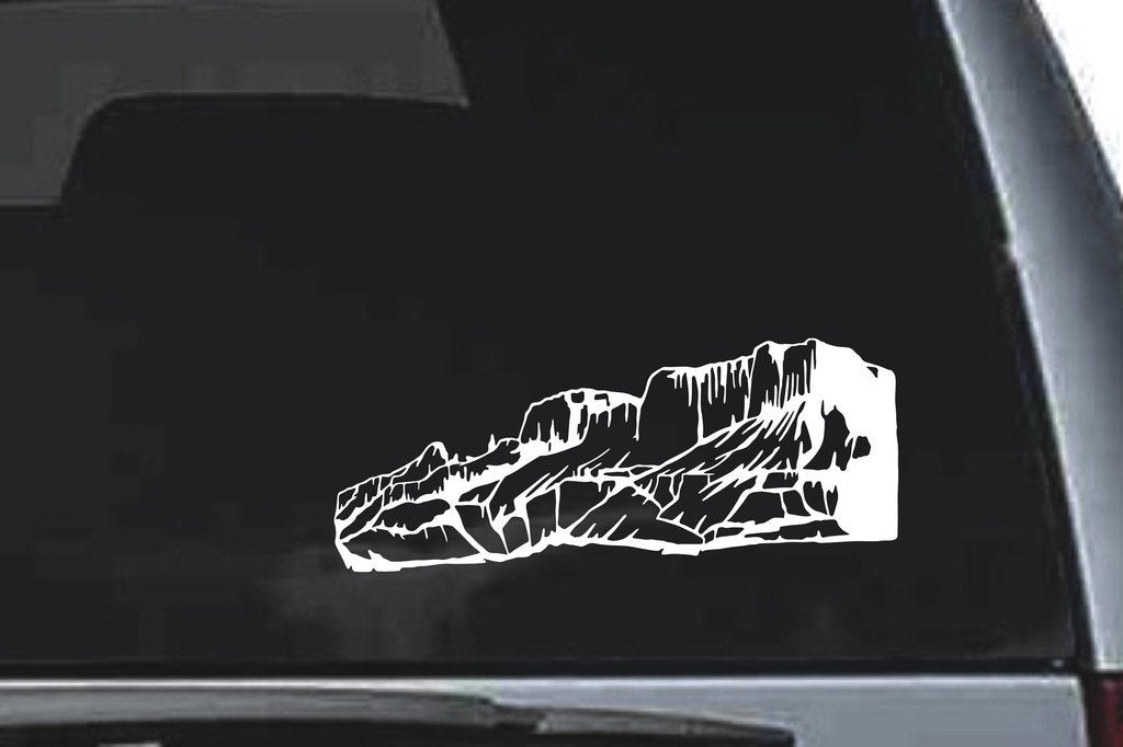 Picniva Mountain Sty7 Vinyl Car Window Decal, Approx 5 in