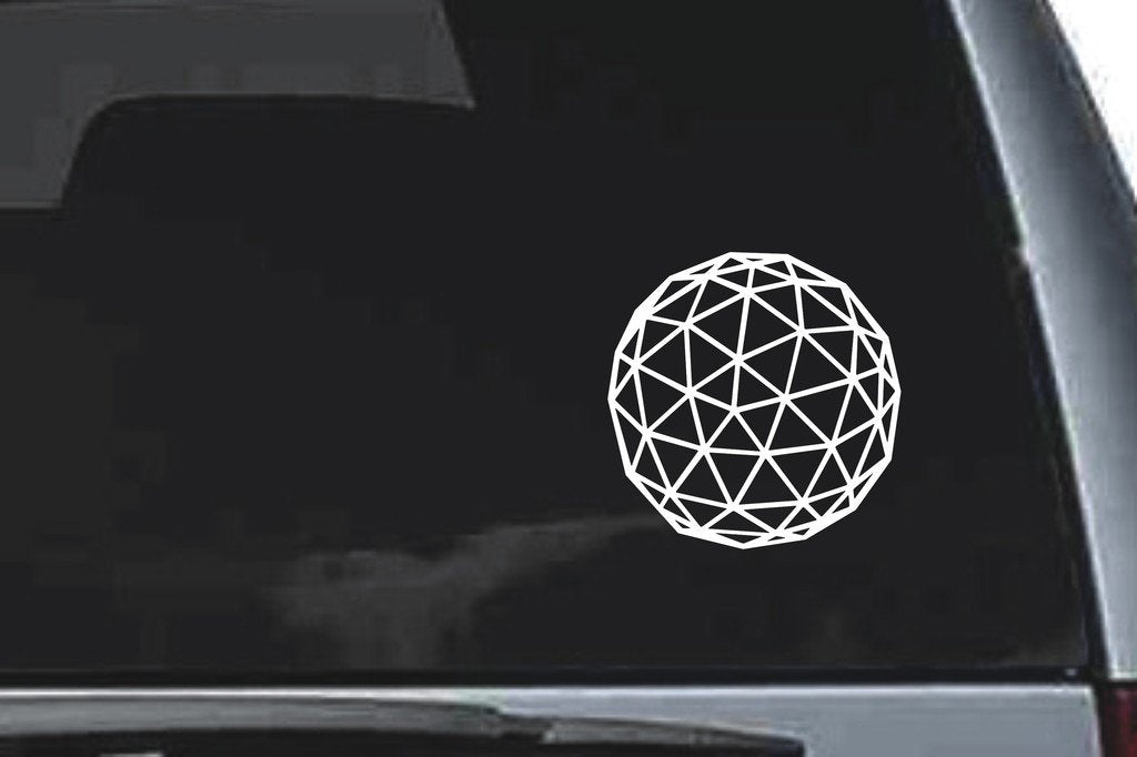 Picniva Triangular Wire Sphere Sty46 Vinyl Car Window Decal, Approx 5 in