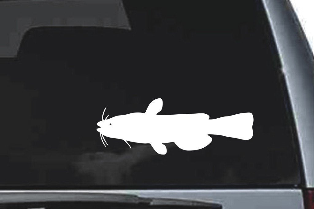 Picniva Catfish Sty4 Vinyl Car Window Decal, Approx 5 in