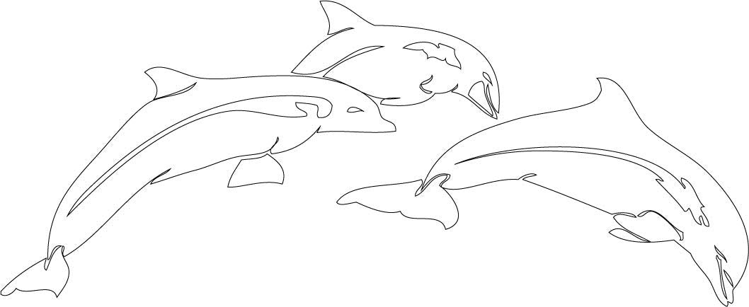 Decaltor Leaping Dolphins Vinyl Decal, 5 in