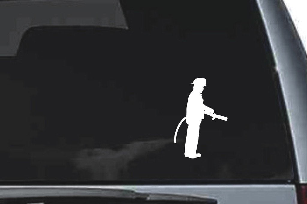 Picniva Fireman Sty50 Vinyl Car Window Decal, Approx 5 in