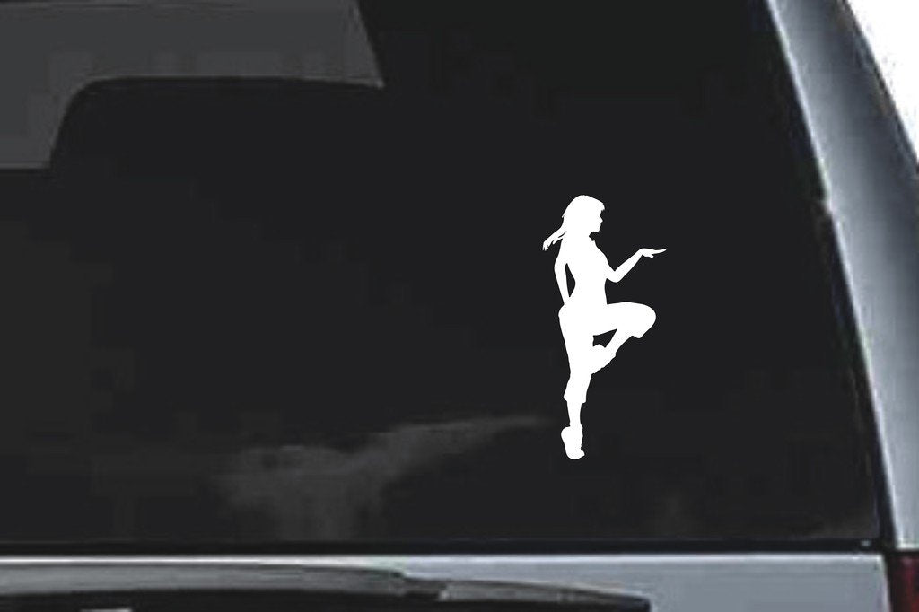 Picniva Stretching Sty6 Vinyl Car Window Decal, Approx 5 in