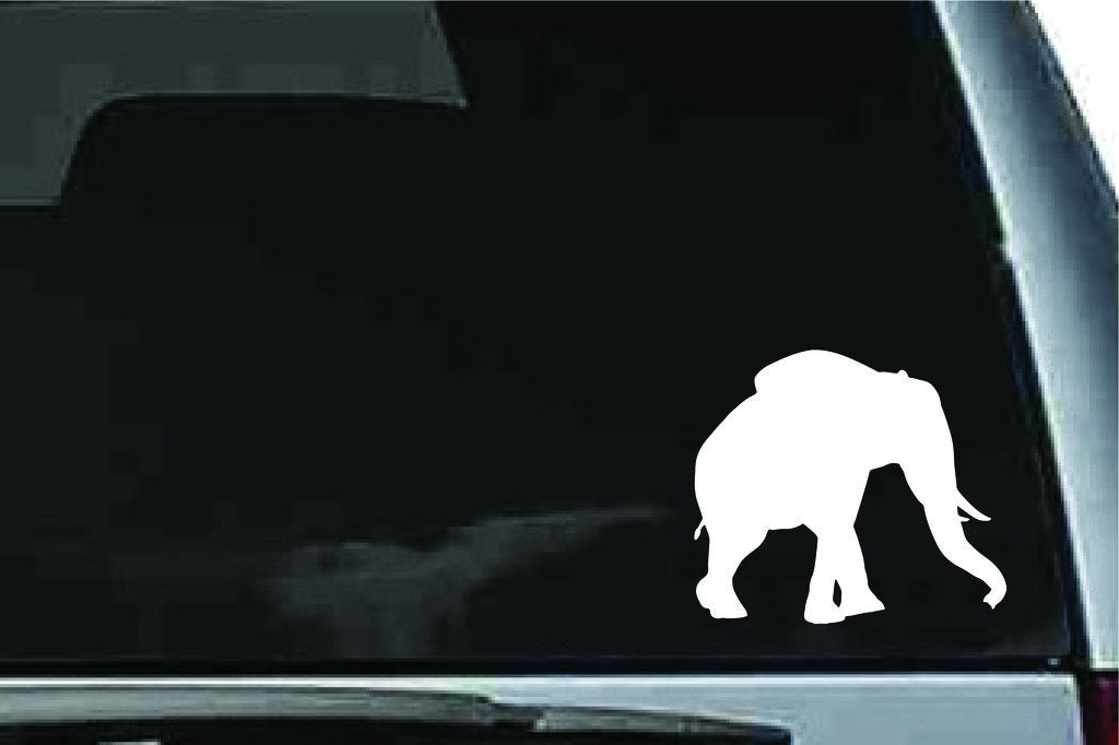 Picniva Elephant Sty2 Vinyl Car Window Decal, Approx 5 in