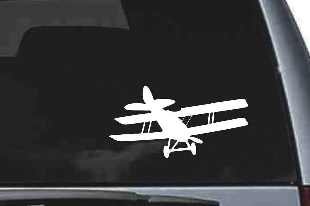 Picniva Biplane Sty5a Vinyl Car Window Decal, Approx 5 in