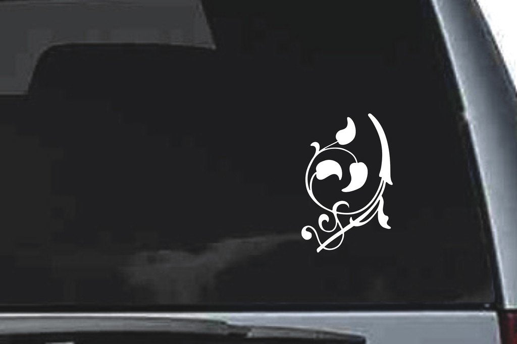 Picniva Floral Spiral Design10 Vinyl Car Window Decal, Approx 5 in