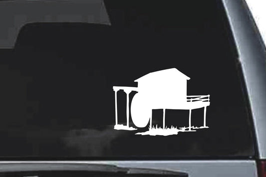 Picniva Waterwheel Vinyl Car Window Decal, Approx 5 in