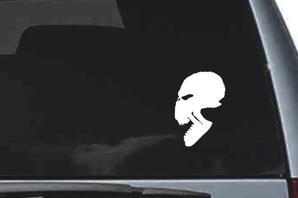 Picniva Skull Sty8a Vinyl Car Window Decal, Approx 5 in