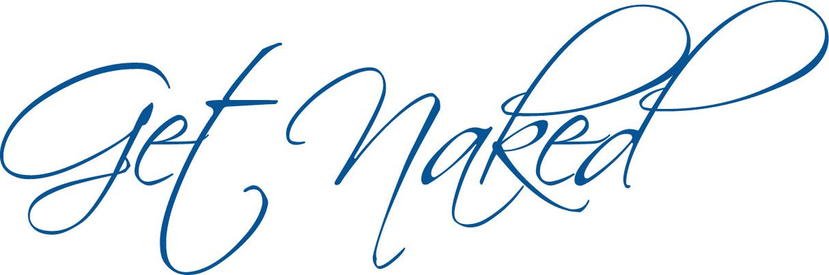 Picniva Get Naked Vinyl Bathroom Wall Decal, Blue, 10 x 34 in