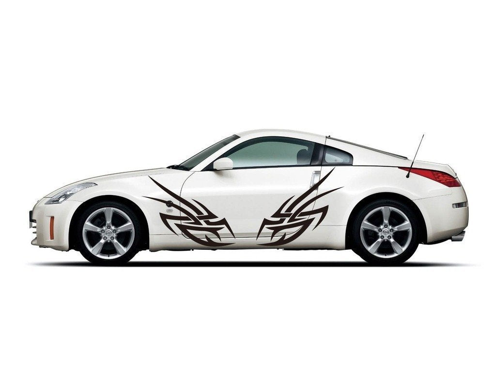 Picniva sty357 Racing Car Body Side Stripes Sticker Decal 2 Pcs