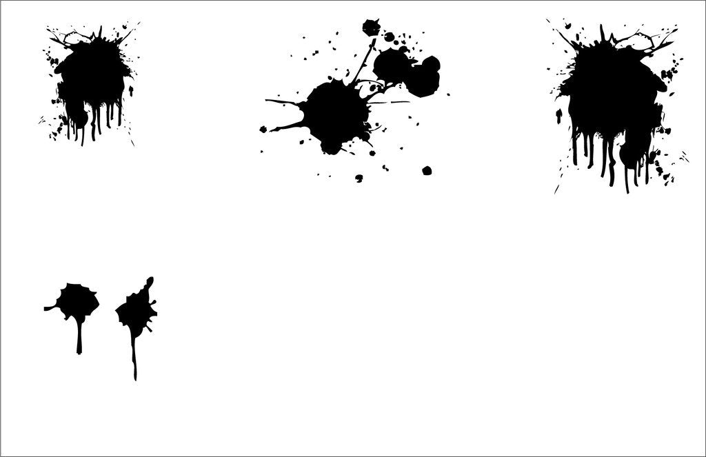 Picniva Dripping Splatters Wall Decals, Black, 10 in Height, DOTPR07A