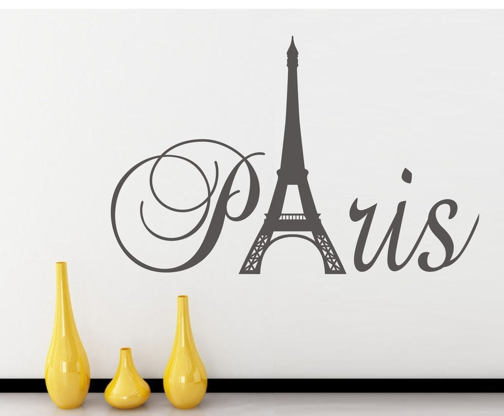 Decaltor Paris Eiffel Tower Vinyl Wall Decal for Girls Bedroom Decor