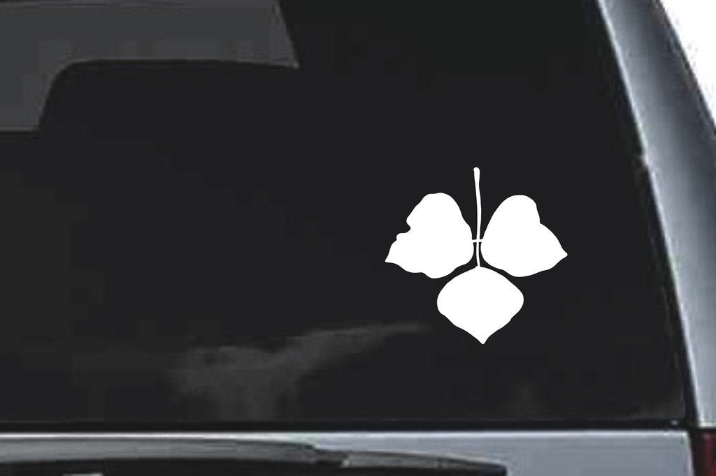 Picniva Three Rounded Leaflets Design119 Vinyl Car Decal, Approx 5 in