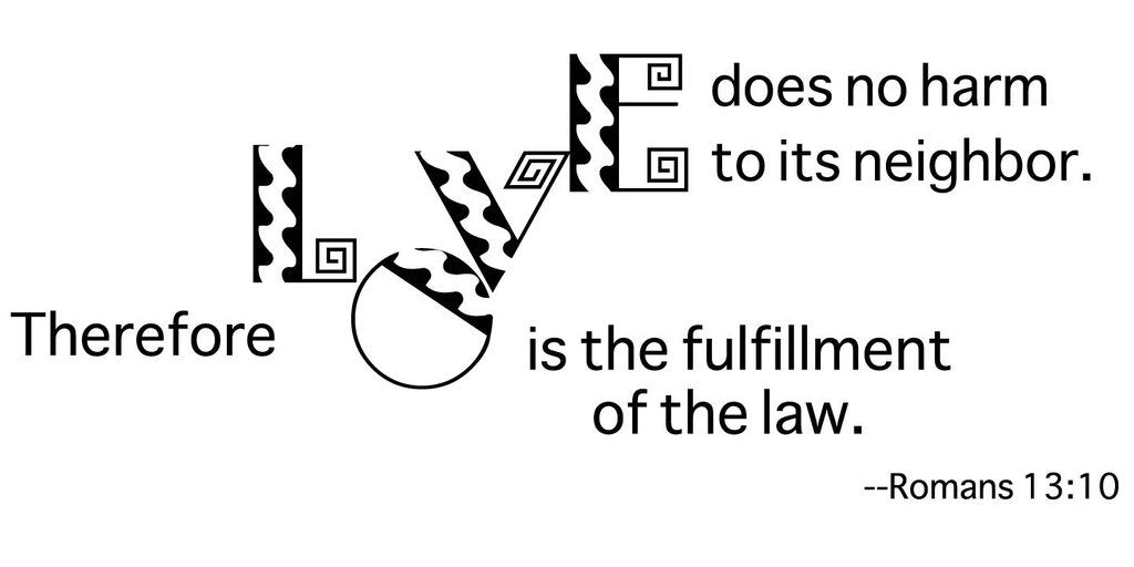 Picniva Romans Love Fulfills Law Bible Verse Removable Vinyl Wall Decal